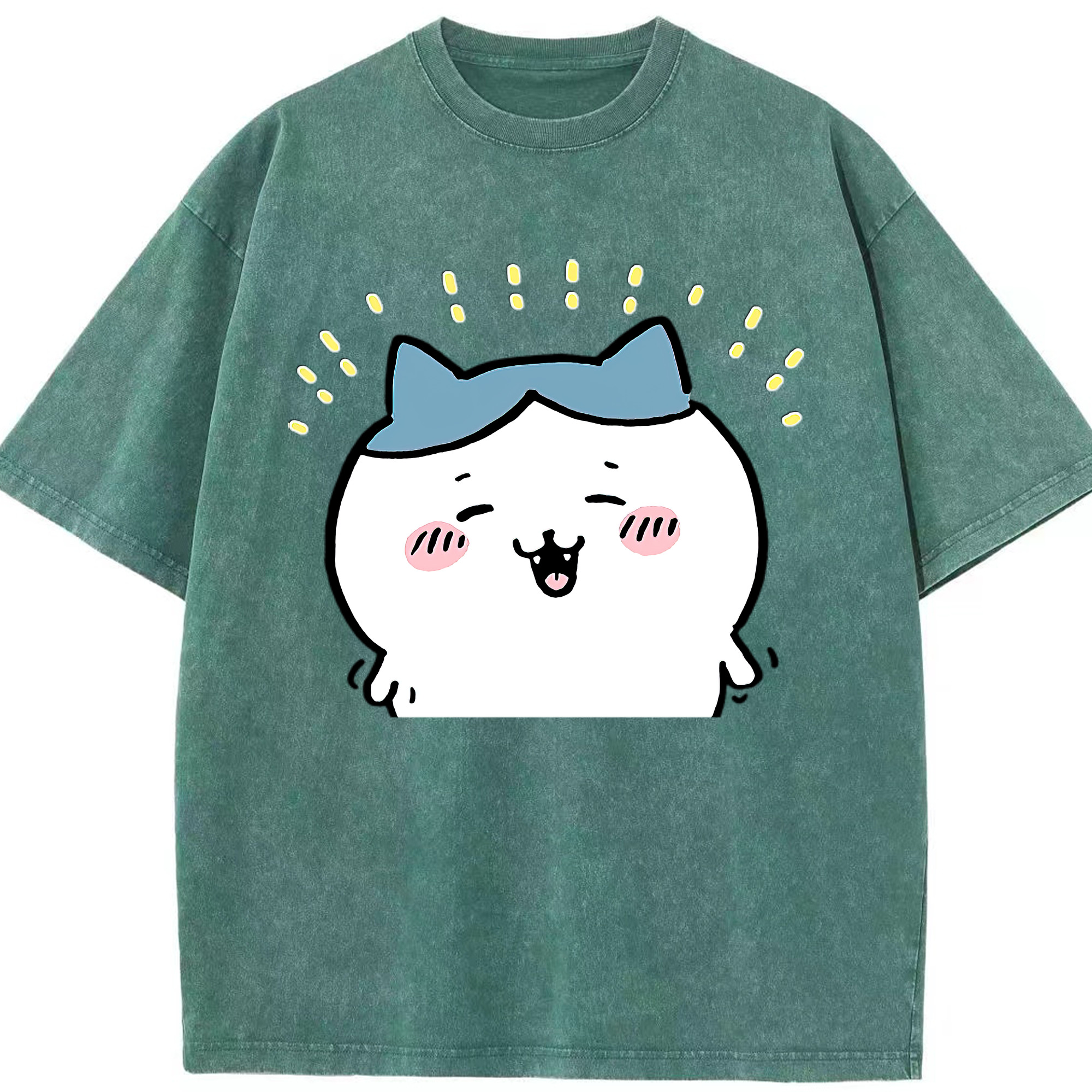 （画像用） ちいかわ ハチワレ Chii-kawa hachiware 綿100% ヴィンテージ風 半袖Tシャツ（フロントプリント）